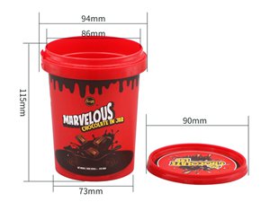 600ml Plastic IML Bucket with Lid, CX039D