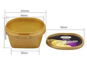 70ml IML Plastic Box with Lid, Ice Cream Box, CX005