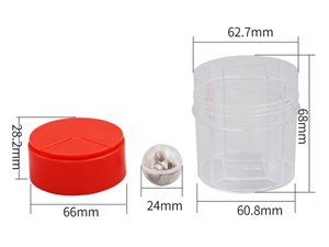 IML Round Container with Lid, Four Divisions, CX004B
